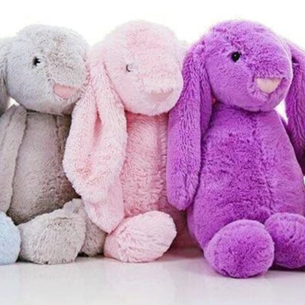 Grand 24 "peluche lapin personnalisé, monogramme peluche lapin
