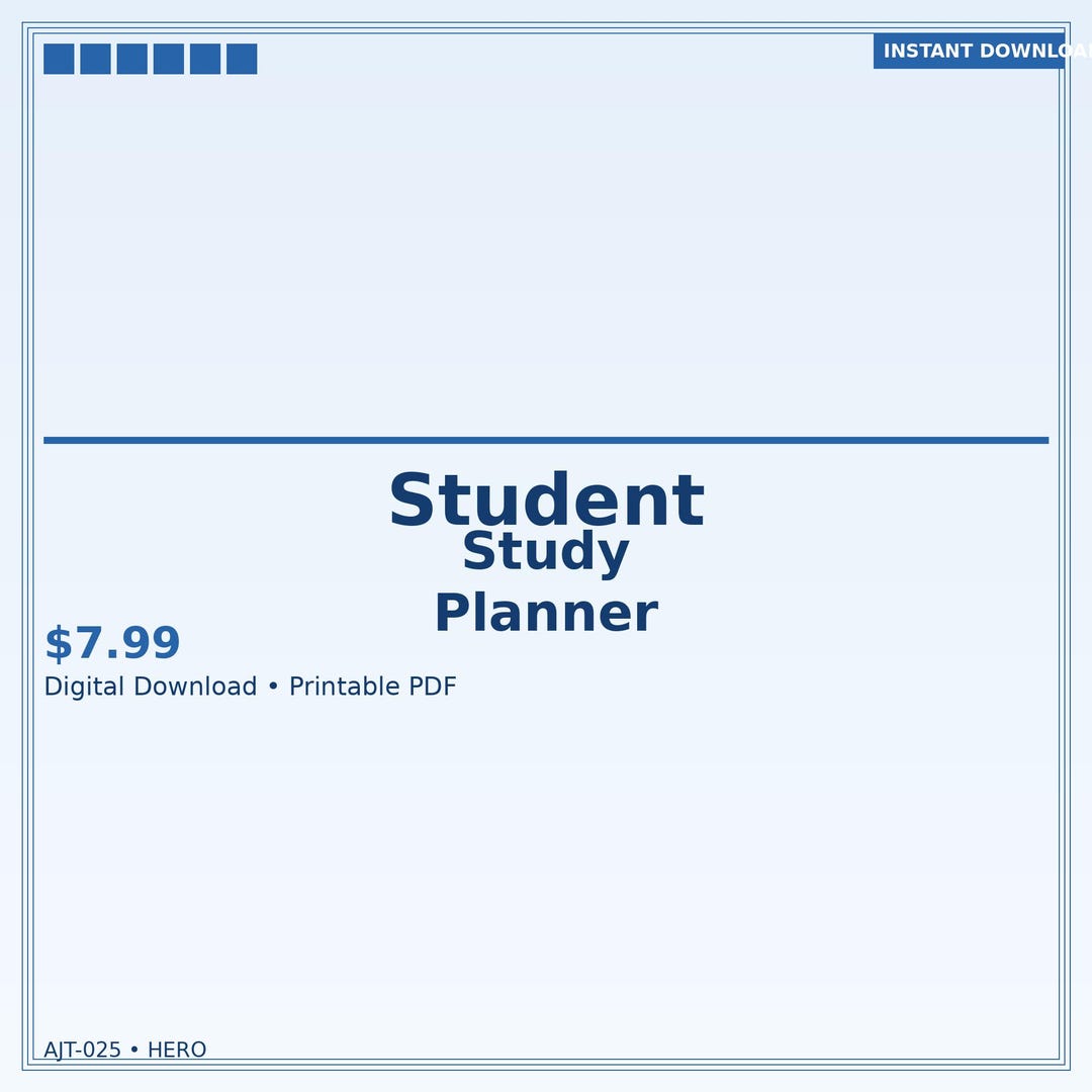 Student Study Planner | Academic Organizer | Exam Tracker | Assignment ...