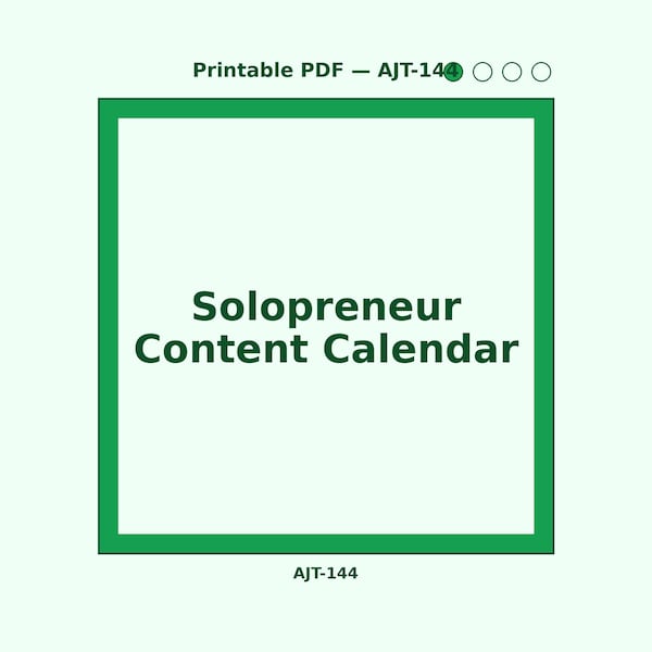 Solopreneur Content Calendar Google Sheets