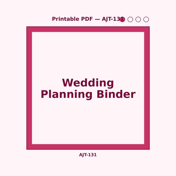 Wedding Planning Binder Printable PDF