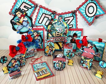 Artículos para fiesta de cumpleaños de BEYBLADE, archivos de silueta recortados, PDF, PNG (descarga digital)