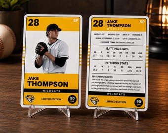 Editable Baseball Trading Card Canva Template | Custom Athlete Photo Card | Digital Download