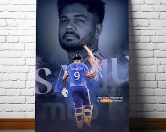 Sanju Samson T20 World Cup Poster | Cricket Champion Wall Art (Digital Download)