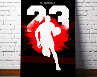 Michael Jordan 23 Basketball Poster, Sports Legend Wall Art (Digital Download)