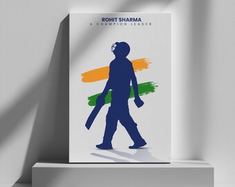 Rohit Sharma Minimalist Cricket Poster, Indian Legend Wall Art (Digital Download)