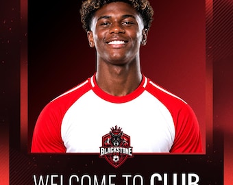 Soccer Social Media Template, Football Player Announcement PSD, Sports Poster Template, Editable Photoshop Team Graphic