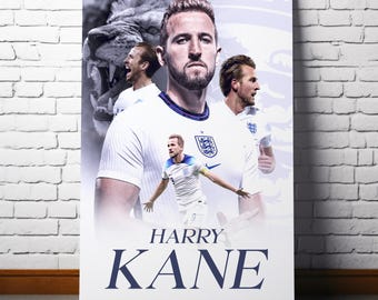Harry Kane England Football Poster, Three Lions Soccer Artwork (Digital Download)