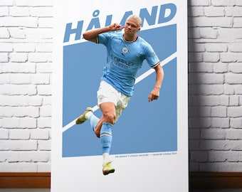 Erling Haaland Soccer Poster | Football Wall Art, Bedroom Decor (Digital Download)