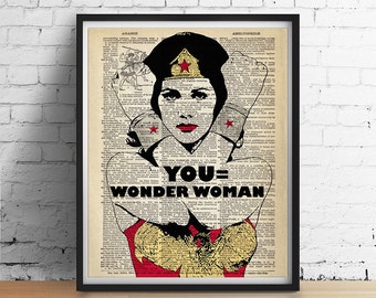 Female Superhero Poster Funny Poster Original Poster Idea Creative Poster Female Superhero Print Wall Dercor Art Print Humor Gift Poster Gift