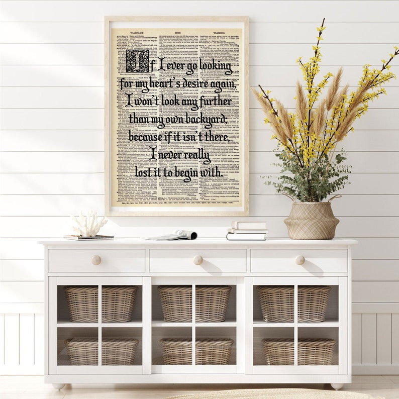 Wizard Of Oz Print Inspirational Quote Art Dictionary Print Etsy