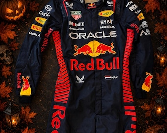 Traje de carreras de Max Verstappen para Red Bull Racing 2023, traje de kart personalizado.
