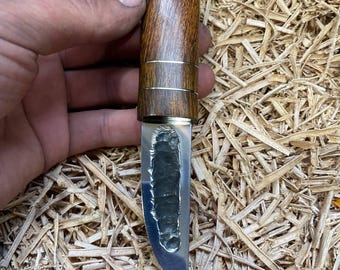 Handmade Mini Yakut Knife: Forged Steel Blade, Ironwood Handle