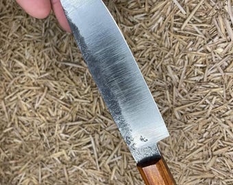 Hand Forged Chef Knife, 95x18 Steel Blade, Thermo Ash Handle