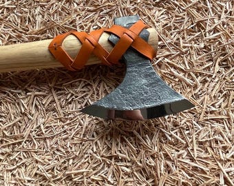 Hand Forged Viking Ax: Ragnar Lothbrok Style Bearded Ax with Sheath