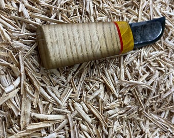 Hand Forged Mini Yakut Knife: 95x18 Steel, Ash Wood Handle
