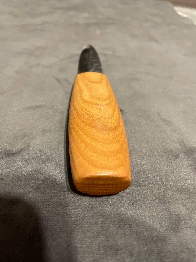 Cuchillo para tallar madera Sloyd forjado a mano: Cuchara de cuenco muy afilada imagen 5
