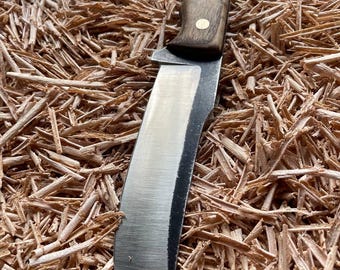Handmade Bushcraft Knife, 95x18 Steel Blade, Ash Wood Handle