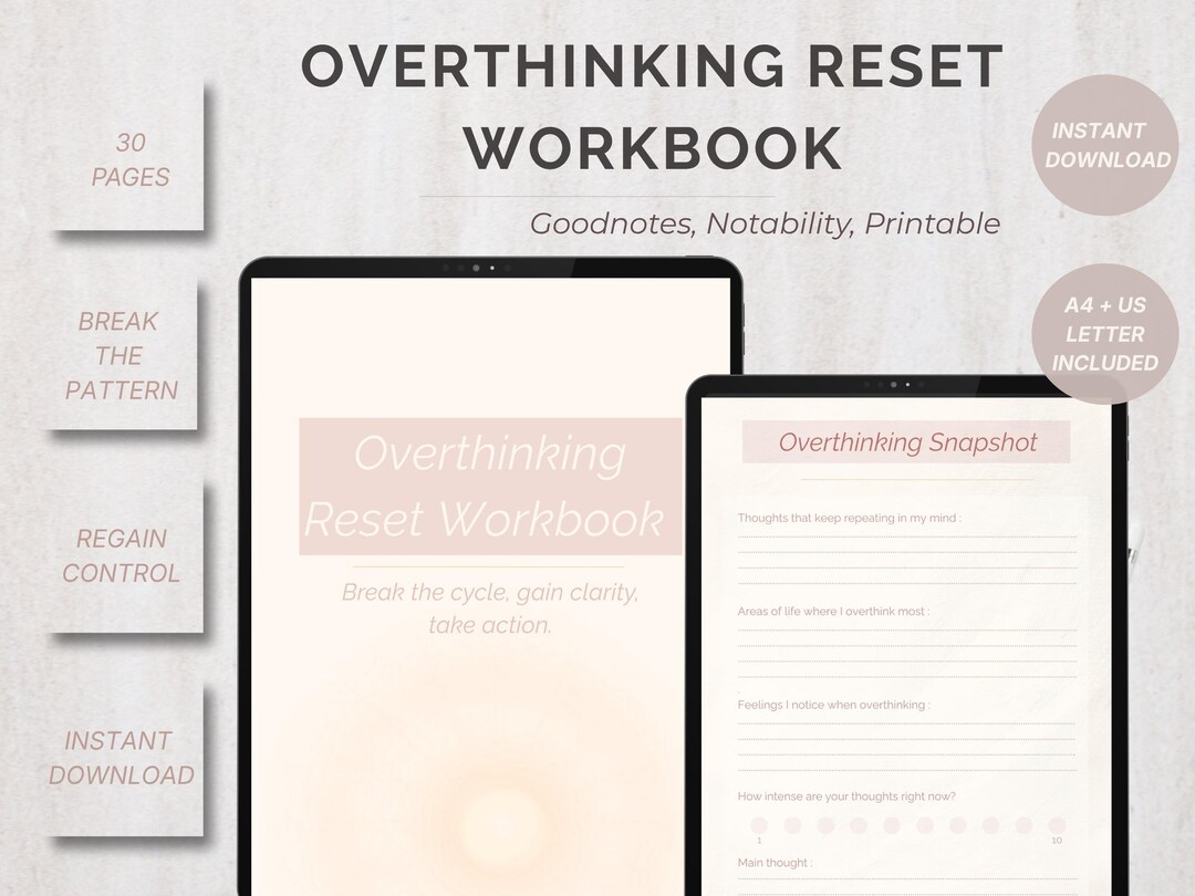 Overthinking Workbook Templates | Shadow Work | Journal for Anxiety ...