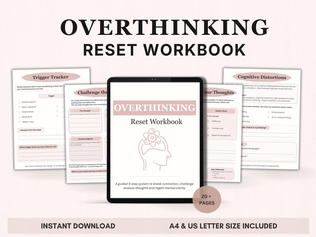 Overthinking Reset Workbook | CBT Therapy, Self Improvement Journal ...