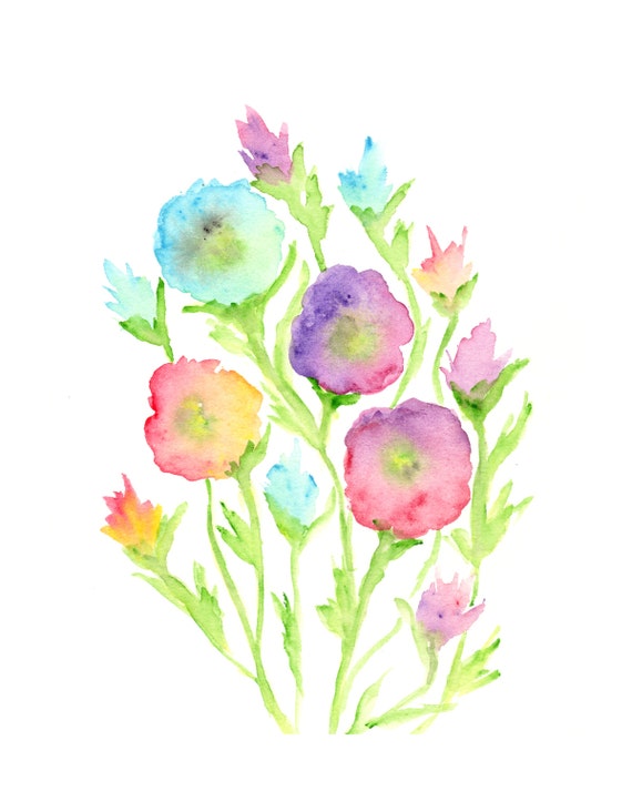 watercolor flower painting watercolor painting flower print etsy