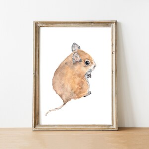 Woodland nursery wall art, nursery animal art, baby animal prints, baby animal nursery, watercolor mouse painting, mouse print
