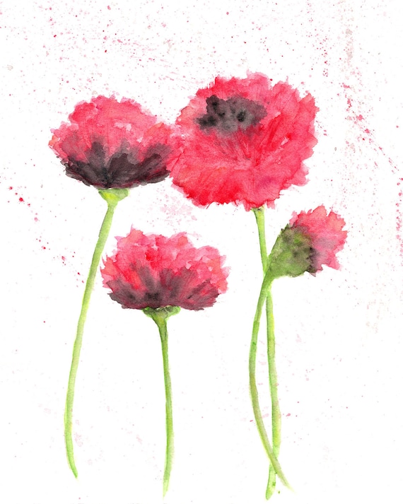 Watercolor Flowers Flower Painting Watercolor Painting - Etsy