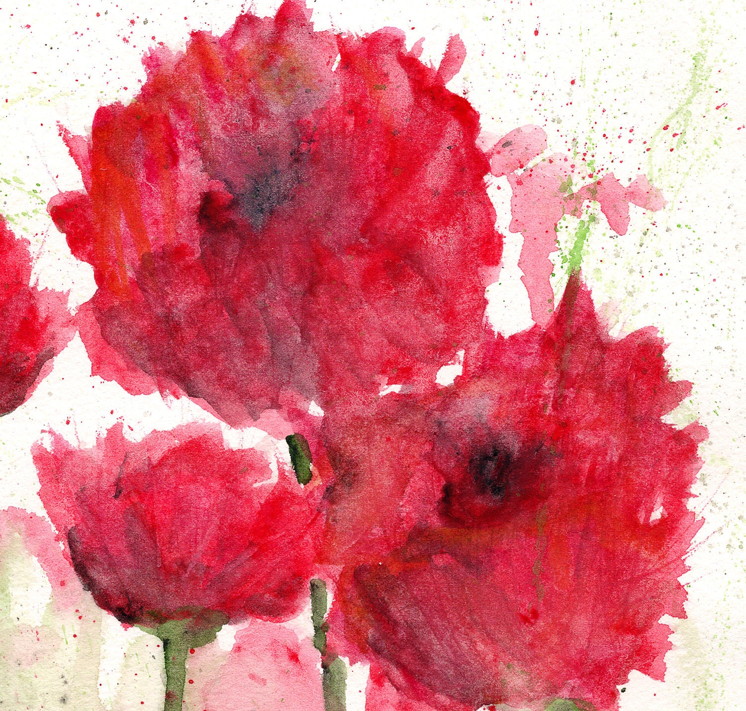 Watercolor Flowers Watercolor Poppies Flower Painting - Etsy