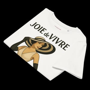 The 'JOIE DE VIVRE' Brunette Women's Graphic T-Shirt Original Design