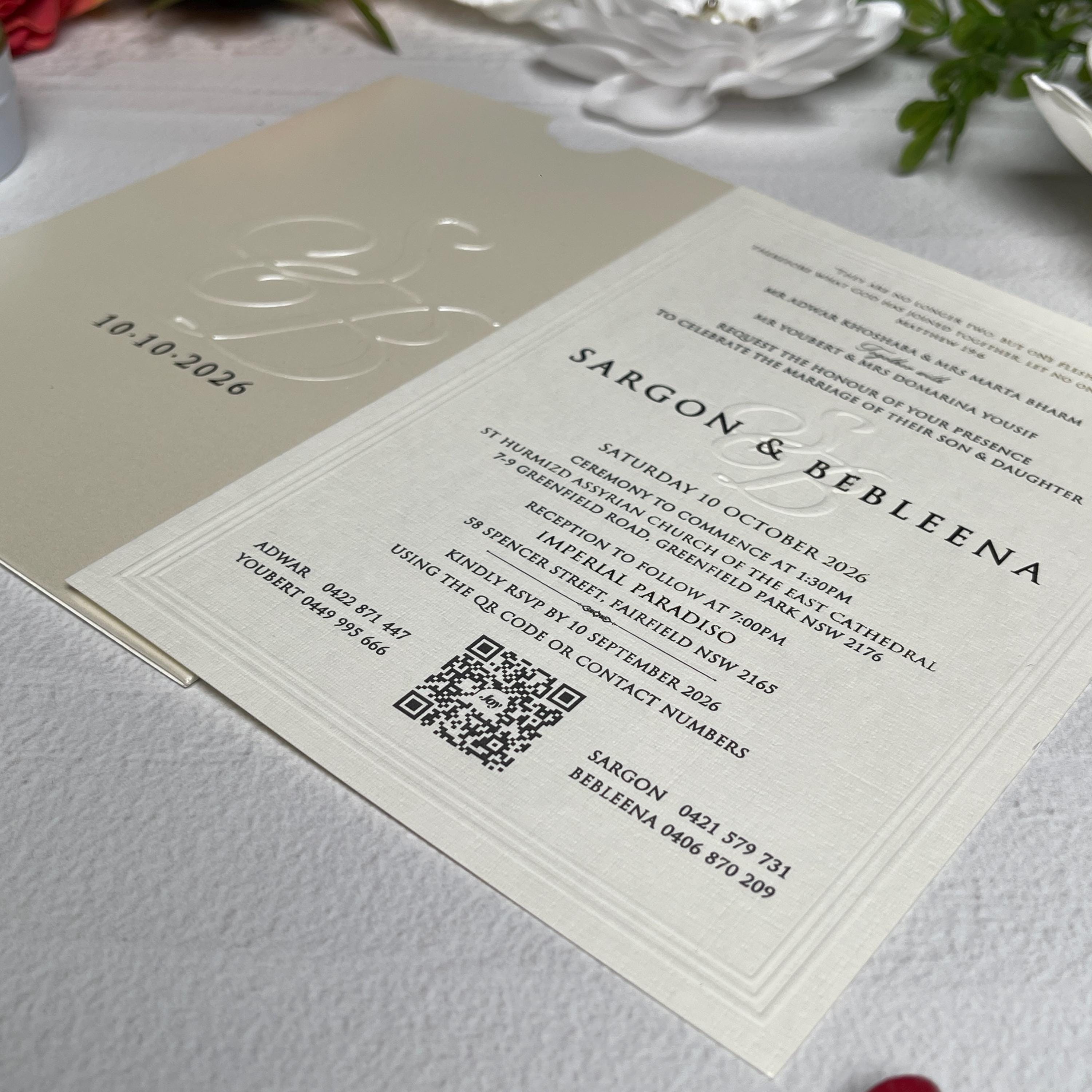 QR Code Wedding Invitation : Luxury Custom Invitation Set With Thick ...