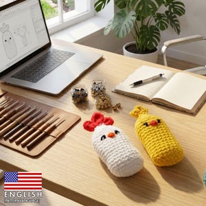 Chicken Click Clack Crochet Pattern | Amigurumi Fidget clicker Toy Gift | No Sew PDF Download
