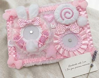 Finished Plush Ita Bag Insert – Cute Pink Ita Board, Kawaii Plush Style Badge Organizer, Fabric Pin Display Board, Itabag Accessories 27x19