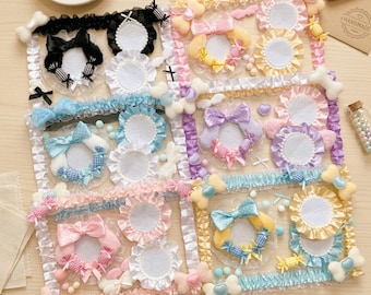 Kawaii Ita Bag Accessories Set colors – Cute Ribbon & Lace Insert Decorations, Fluffy Candy Style Bag Decor, Aesthetic Itabag Accessories,