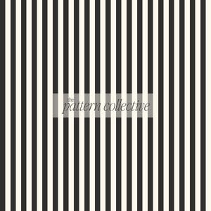 Timeless Charcoal Black and Creamy White Stripe Digital Paper Seamless Pattern