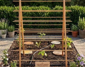 A-Frame Garden Trellis 4ft 6ft Wooden Plant Support for Vegetables and Vines