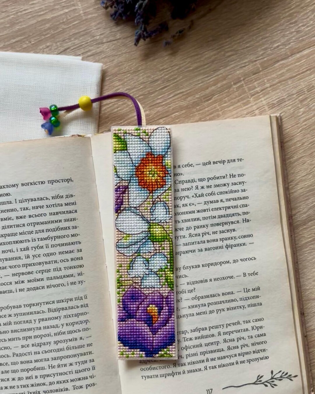Hand-embroidered Bookmark, Floral Bookmark, Spring Flower Bookmark ...