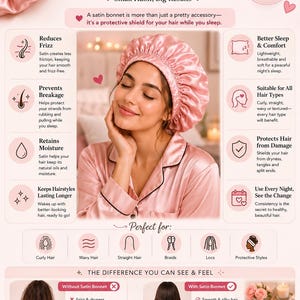 Silk Hair Bonnet pattern  | Easy Sewing Tutorial + Free Scrunchie Pattern