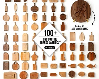 Paquete de archivos SVG para tablas de cortar, archivos de corte láser, plantilla para tabla de picar, tabla de madera para embutidos, bandeja de cocina, planos para fresadora CNC, dxf