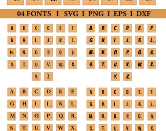 Paquete de fichas de Scrabble en formato SVG, fichas de letras del alfabeto para Scrabble, letrero con letras familiares, piezas de Scrabble en formato SVG, fuente de fichas de Scrabble, archivo de corte para Cricut.