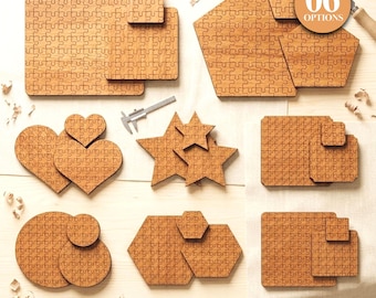 Jigsaw Puzzle SVG Bundle, Laser Cut Puzzle Shapes, Puzzle Cut template, Puzzle Piece Svg, Laser Project, Cricut, Glowforge