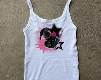 Cute skateboard dog tanktop