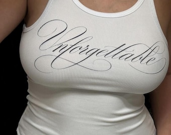 Unvergessliches kursives Tanktop
