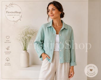 Schnittmuster für eine übergroße Leinenjacke | Minimalistische Hemdjacke (PDF-Download)