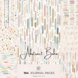 Pages abstraites de journal indésirable bohème, papier imprimable scrapbooking bohème, arrière-plans abstraits pastel neutres, paquet de papier minimaliste moderne, numérique