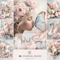 Spring Junk Journal Pages, Petal Song Printable Kit, Soft Floral Scrapbook Papers, Romantic Animal Ephemera product logo