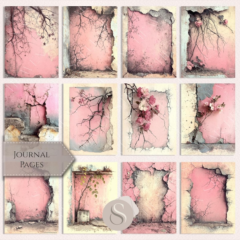Grunge Junk Journal Pages, Vintage Distressed Printable Paper Pack ...
