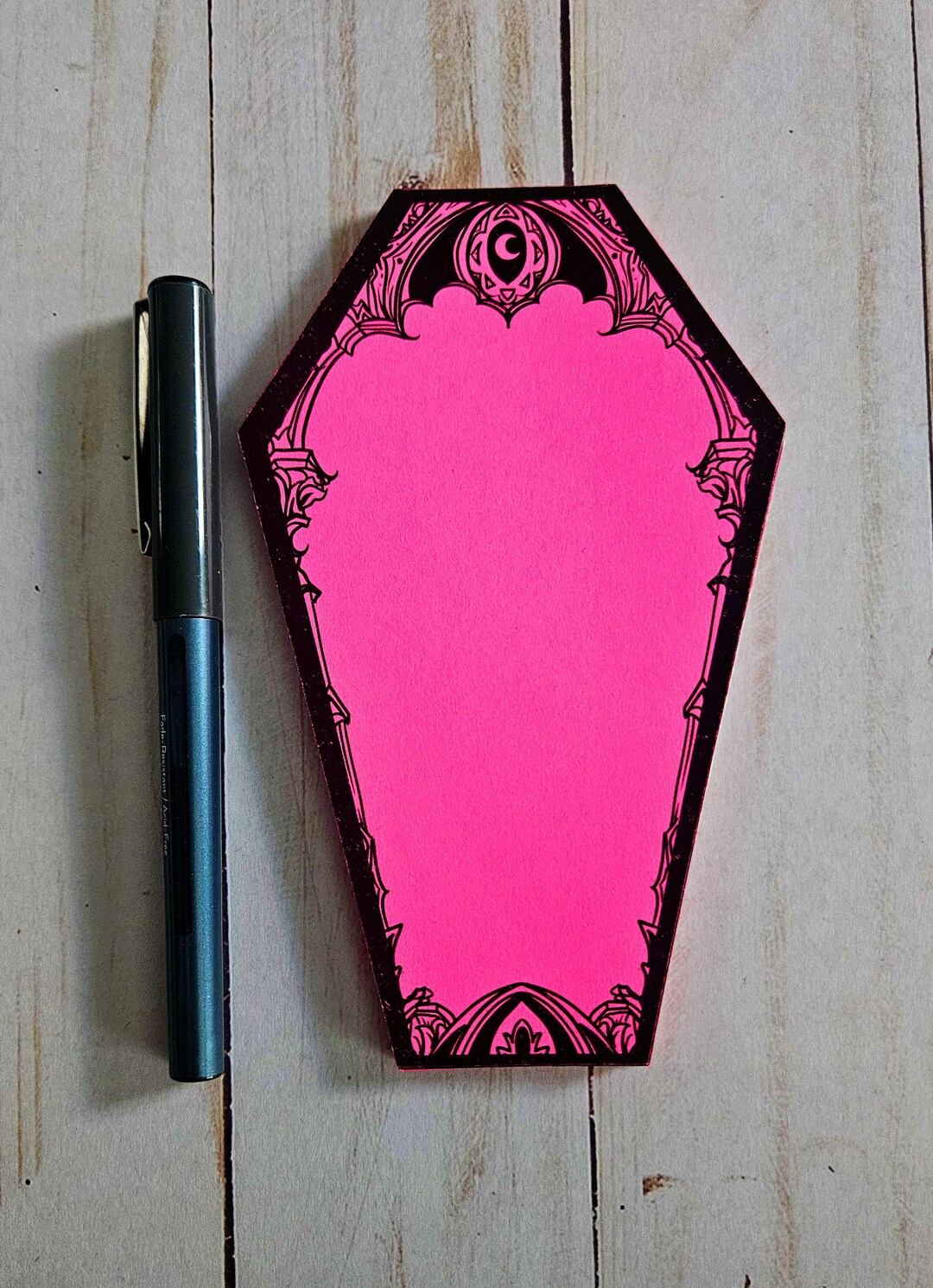 Pink Cathedral Coffin Notepad Goth Stationery Aesthetic Dark Art Hand ...