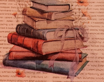 2 tovaglioli individuali per ospiti con libretto e scritta, ideali per il decoupage.