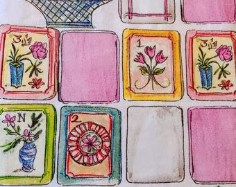 2 servilletas individuales para invitados de Mahjong para decoración