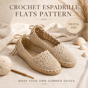 Gehaakte Espadrilles Patroon PDF | Dames Zomerschoenen | Boho Strand Schoenen Haakpatroon | Digitale Download