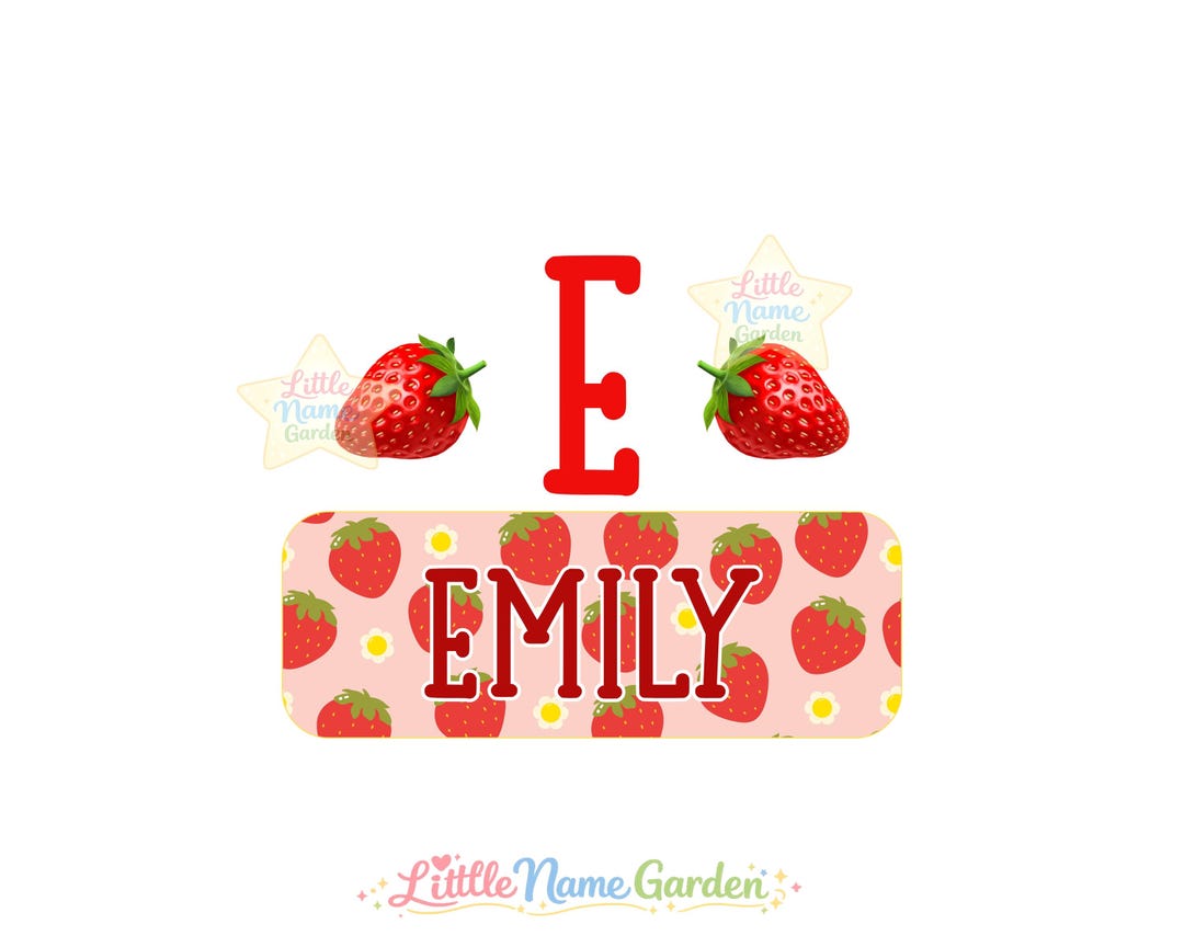 Raspberry Name Tag Strawberry Custom Name PNG, Summer Fruit Personalization, (digital ...